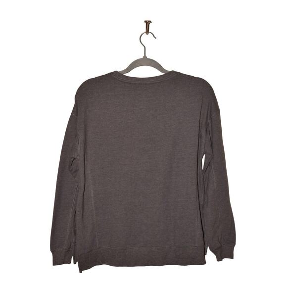 WILDFOX $108 "Easy Does It" Statement French Terry Crewneck Sweatshirt Gray XS - Picture 2 of 3